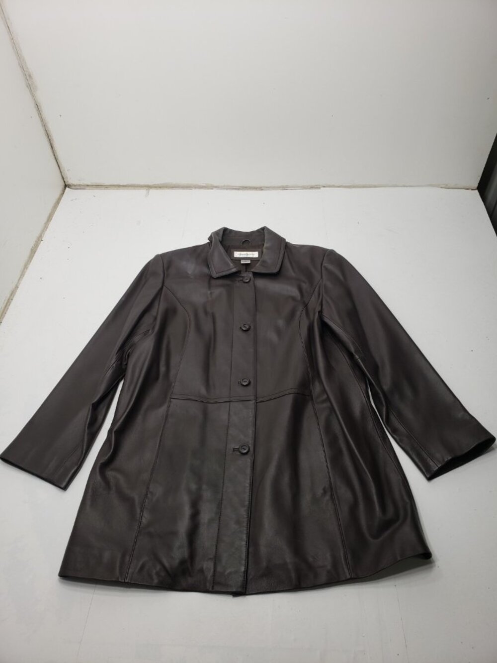 Preston & York Women’s Brown Lambskin Leather Jacket Coat Size Large L